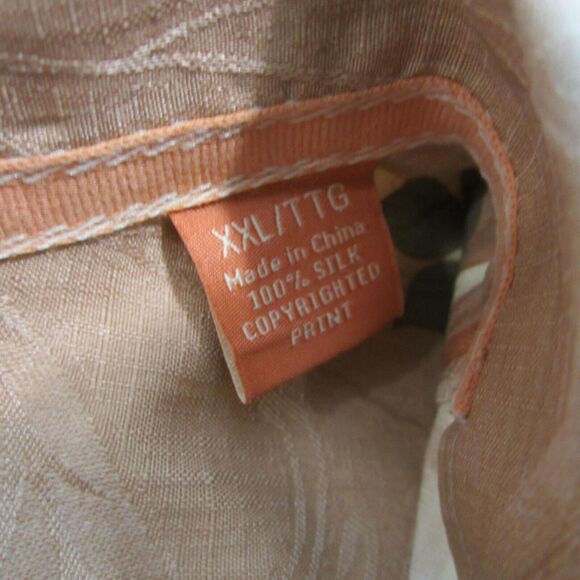 Tommy Bahama Hawaiian shirt Mens 2xl Coral Pink button up short sleeve 100% silk - Picture 3 of 12